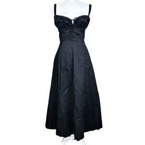 NEW Freemarket Corset Midi Dress L Taffeta Dark Romantic Whimsigoth Milkmaid